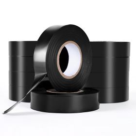 10 Rolls Electrical Tape PVC Insulating Tamp Adhesive Wire 3/4 in x 66 ft Black
