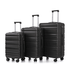 3 in 1 20"/24"/28" 3 pcs/set in ABS Spinner Wheel Luggage, Carry on Suitcase, Matching Color, Combination Lock (Dark Gray)